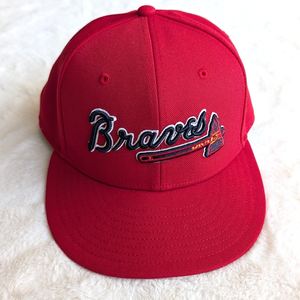 BRAVES Nike Atlanta Dri-FIT Pro Cap Red Fitted Hat Size 7 1/4 MLB Baseball